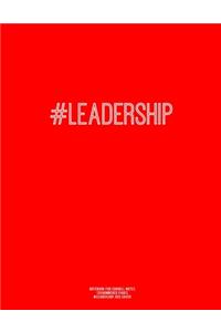 Notebook for Cornell Notes, 120 Numbered Pages, #LEADERSHIP, Red Cover