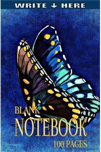 Write Here 100 Page Blank Notebook BUTTERFLIES COLLECTION