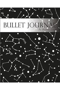 Bullet Journal Notebook, Dotted Grid, Graph Grid-Lined Paper, Large, 8x10, 150 Pages: Midnight Sky Constellation Night Light Stars Black Covers: Master Journaling with Bullet Guide System Professional Journal