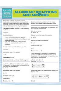 Algebraic Equations And Answers (Speedy Study Guides)
