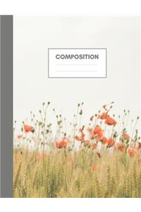 Composition: Wide Ruled Composition Notebook, Large Size, 60 Sheets, School, College, and University Notebooks