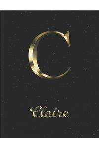 Claire: 1 Year Daily Planner (12 Months) - Yellow Gold Effect Letter C Initial First Name - 2020 - 2021 - 365 Pages for Planning - January 20 - December 20 