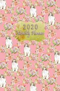 2020 Monthly Planner: Cats and Flowers Journal Planner