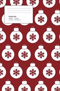 Christmas Snowflake Composition College Ruled Book (7.44 x 9.69) 200 pages V1