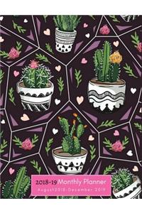 2018-19 Monthly Planner, August 2018 - December 2019