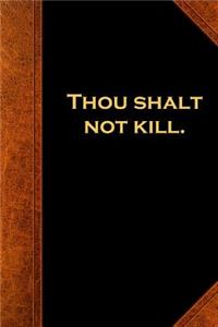 Religious Journal 5th Commandment Vintage Style Traditional