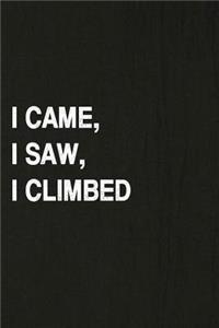 I Came, I Saw, I Climbed