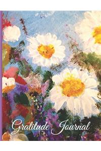 Gratitude Journal Acrylic Painting of Daisies in Meadow