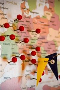 Map of Europe Marked with Red Pins Journal: Take Notes, Write Down Memories in this 150 Page Lined Journal