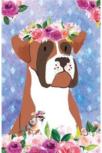 Bullet Journal for Dog Lovers Boxer in Flowers