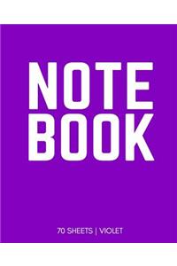 Notebook 70 Sheets: Violet: Notebook 7.5 X 9.25