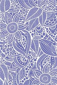 Deco Floral Notebook: Deep Periwinkle: Notebook 6 X 9: Notebook 250 Pages