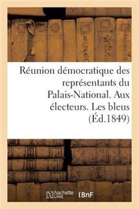 Réunion Démocratique Des Représentants Du Palais-National. Aux Électeurs. Les Bleus