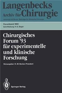 Chirurgisches Forum ’93 für experimentelle und klinische Forschung