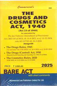 The Drugs and Cosmetics Act, 1940, Bare Act with Short Comments, 2025 Edition