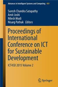 Proceedings of International Conference on Ict for Sustainable Development