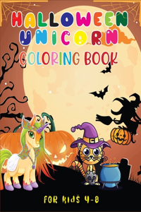 Halloween Unicorn Coloring Book for Kids 4-8