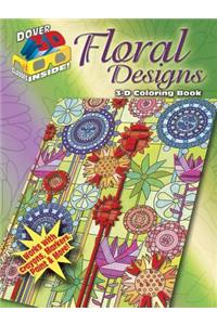 3-D Coloring Book: Floral Designs