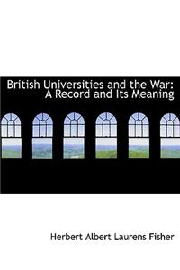 British Universities and the War