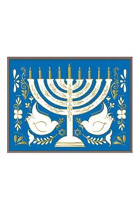 Hanukkah Menorah Embellished Notecards