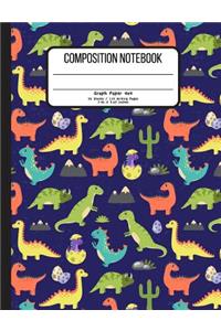 Composition Notebook Graph Paper 4x4 55 Sheets / 110 Writing Pages 7.44 x 9.69 Inches