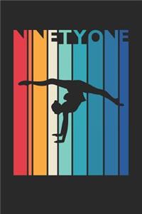 Gymnastics Notebook for 91 Year Old Women and Men - Vintage Gymnastics Journal - 91st Birthday Gift for Gymnast Diary