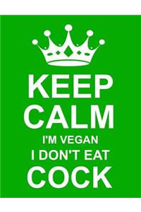 Keep Calm I'm Vegan I Don't Eat Cock