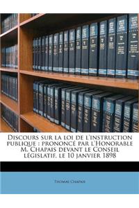 Discours sur la loi de l'instruction publique