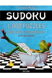 Famous Frog Sudoku 1,000 Puzzles With Solutions, 500 Easy and 500 Medium