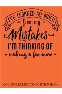 College Ruled Composition Book Orange