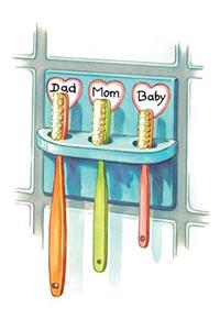 Family Toothbrushes Baby Card
