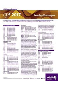 CPT 2017 Express Reference Coding Card Neurology/Neurosurgery