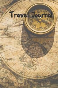 Travel Journal - 6x9 inch blank lined journal antique old world map cover