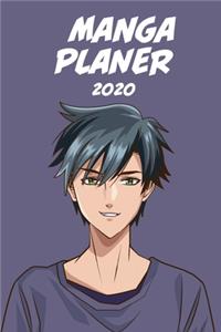 Manga Planer 2020 [Wöchentlich] [6x9]: Anime Manga Kalender Organizer Kalender Zeitplan für Produktivität und Zeitverwendung, Junge grün Augen violett Hintergrund