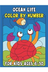 Ocean Life Color By Number for Kids Ages 6-10