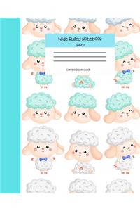 Wide Ruled Sheep Notebook Composition Book