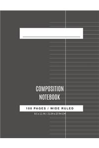 Wide Ruled Composition Notebook