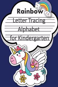 Rainbow Unicorn Trace Letters alphabet for kindergarten