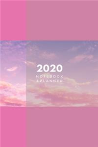 2020 Lined Notebook & Planner, Soft Cover 6x9 College Ruled, Magenta