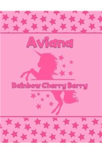 Aviana Rainbow Cherry Berry: Personalized Draw & Write Book with Her Unicorn Name - Word/Vocabulary List Included for Story Writing