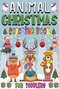 Animal Christmas Coloring Book For Toddlers