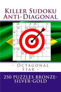 Killer Sudoku Anti-Diagonal - Octagonal Star - 250 Puzzles Bronze-Silver-Gold