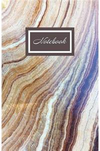 Notebook: Mocha Brown Marble Softback Notebook 100 Lined Pages 5.5" x 8.5" (Diary Notepad Journal)