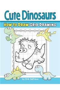 Cute Dinosaurs How to Draw Grid Drawing