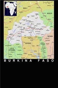 Modern Day Color Map of the Nation Burkina Faso in Africa Journal