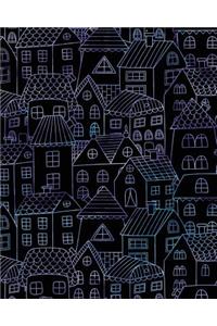 Journal Notebook Cute Houses Pattern 4