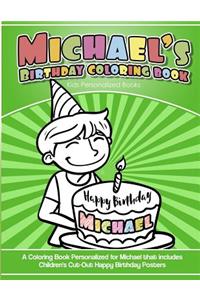 Michael's Birthday Coloring Book Kids Personalized Books