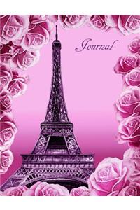 Eiffel Tower And Roses Journal