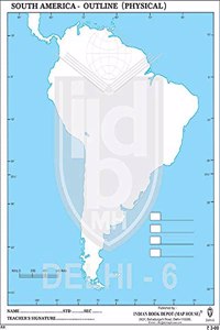 Big Outline Practice Map Of South America Physical (100 Maps) Indian Book Depot