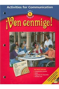 Ven Conmigo! Activities For Communication